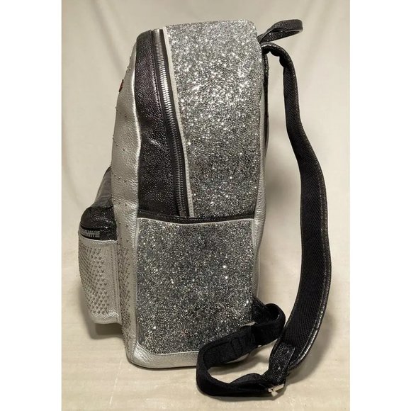 MCM Special Edition Silver Leather Swarovski Crystal Backpack with Rabbit Charm main image 11